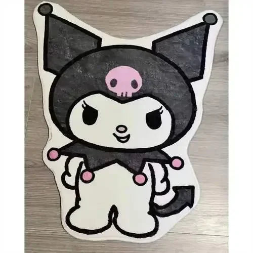 Sanio Kuromi Plush Carpet Floor Mat Cartoon Thick Cushion for Kids's Bedroom Bedside Living Room Sofa Home Decor Accesorios girl
