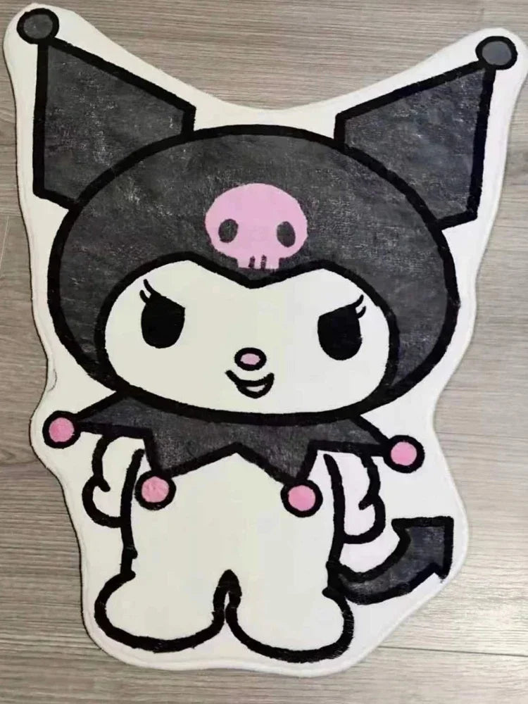 Sanio Kuromi Plush Carpet Floor Mat Cartoon Thick Cushion for Kids's Bedroom Bedside Living Room Sofa Home Decor Accesorios girl