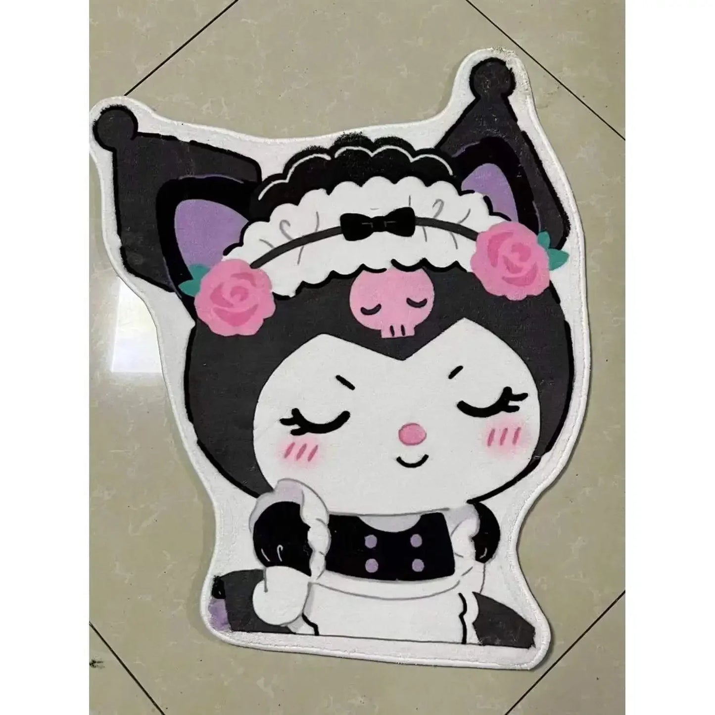 Sanio Kuromi Plush Carpet Floor Mat Cartoon Thick Cushion for Kids's Bedroom Bedside Living Room Sofa Home Decor Accesorios girl
