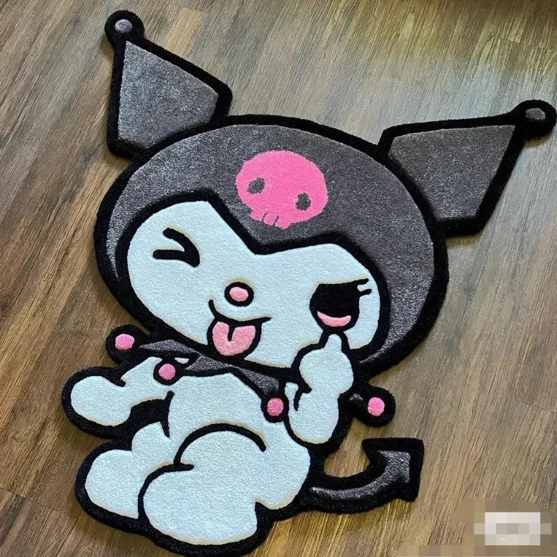Sanio Kuromi Plush Carpet Floor Mat Cartoon Thick Cushion for Kids's Bedroom Bedside Living Room Sofa Home Decor Accesorios girl