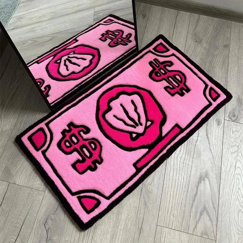 VIKAMA Coin Pattern Carpet Spongebob Bedroom Living Room Side Rug Entry Door Mat Non Wrinkle Anti-Slip Home Decoration