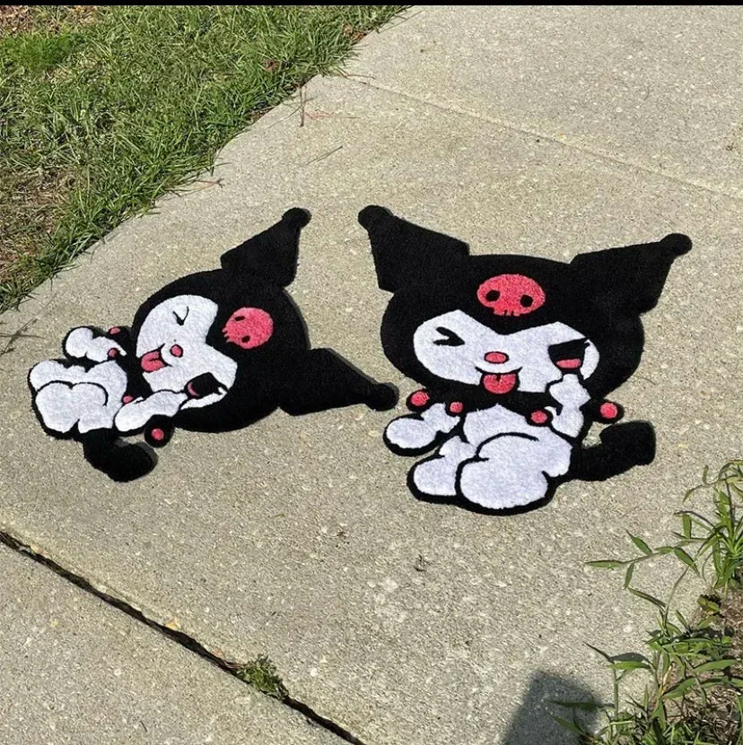 Sanio Kuromi Plush Carpet Floor Mat Cartoon Thick Cushion for Kids's Bedroom Bedside Living Room Sofa Home Decor Accesorios girl